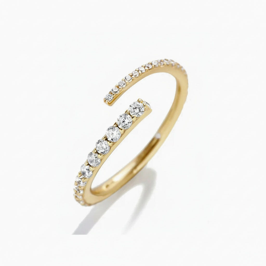 Luminous Diamond Open Wrap Ring - Gold