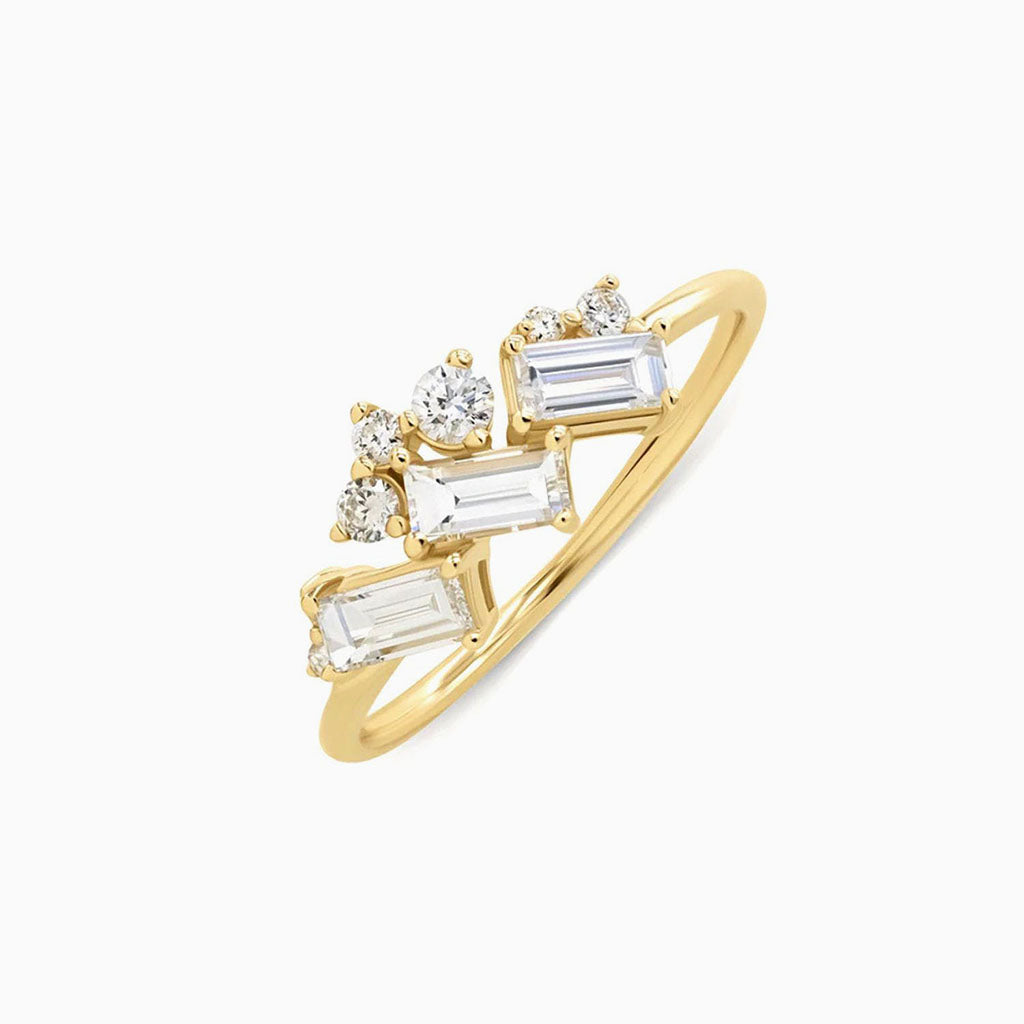 Luminous Diamond Statement Ring - Gold