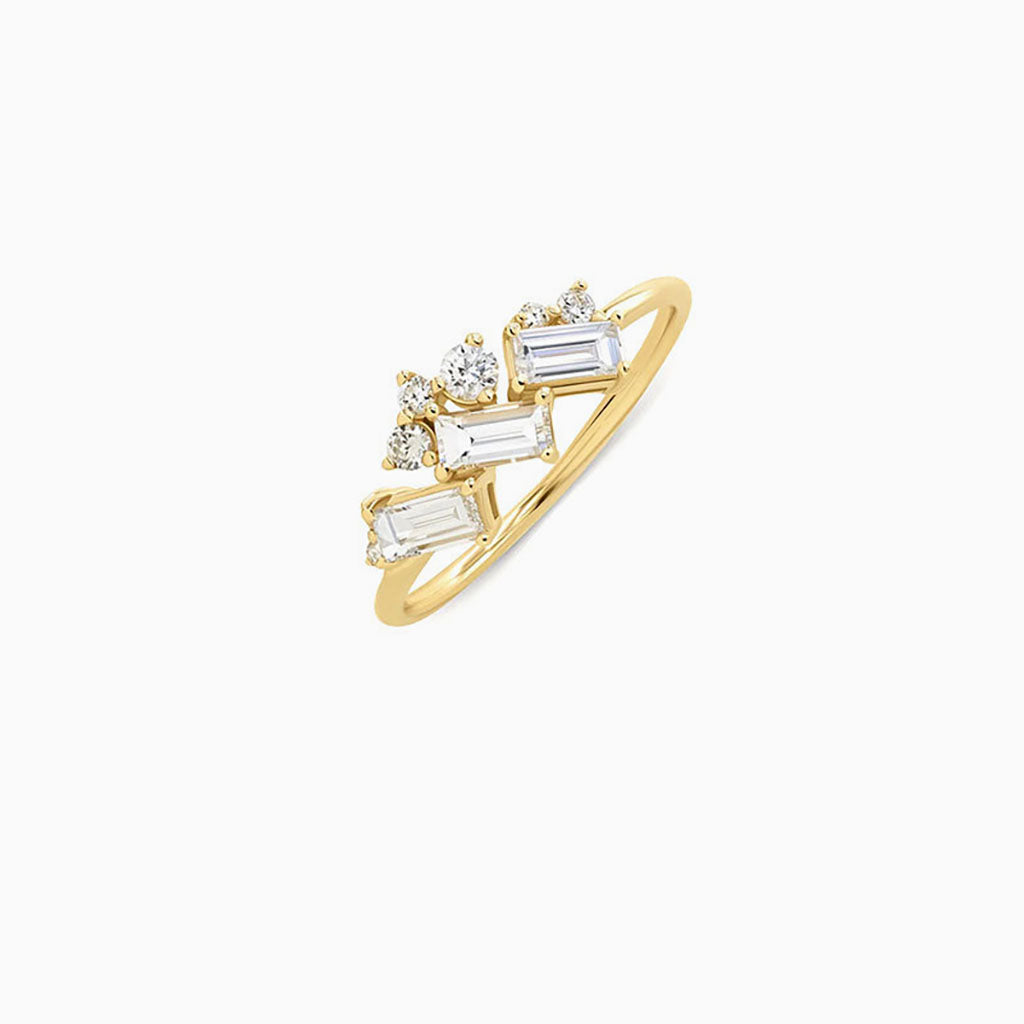 Luminous Diamond Statement Ring - Gold