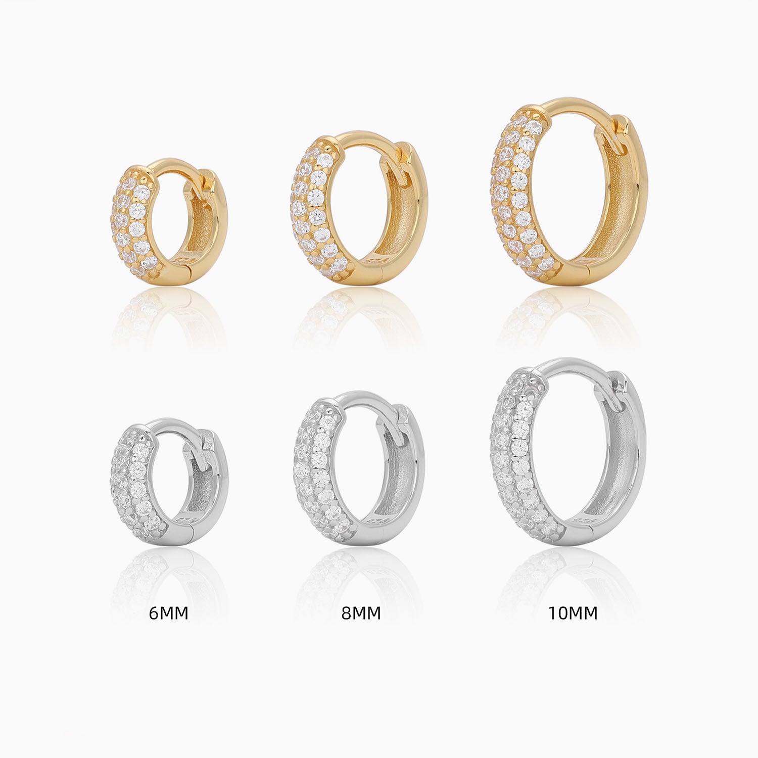 Luxe Half Eternity Huggie Hoop Earrings - Gold