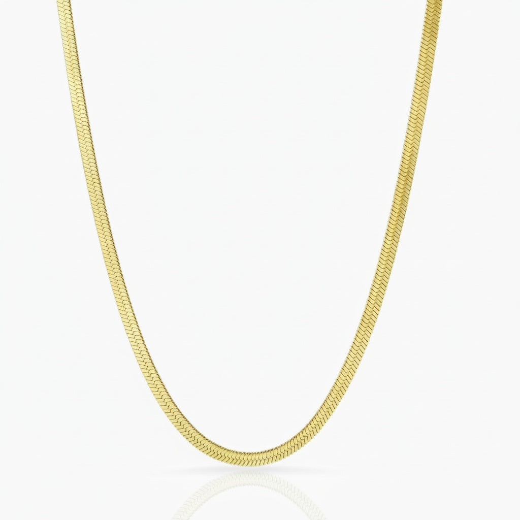 Luxe Herringbone Necklace - Gold