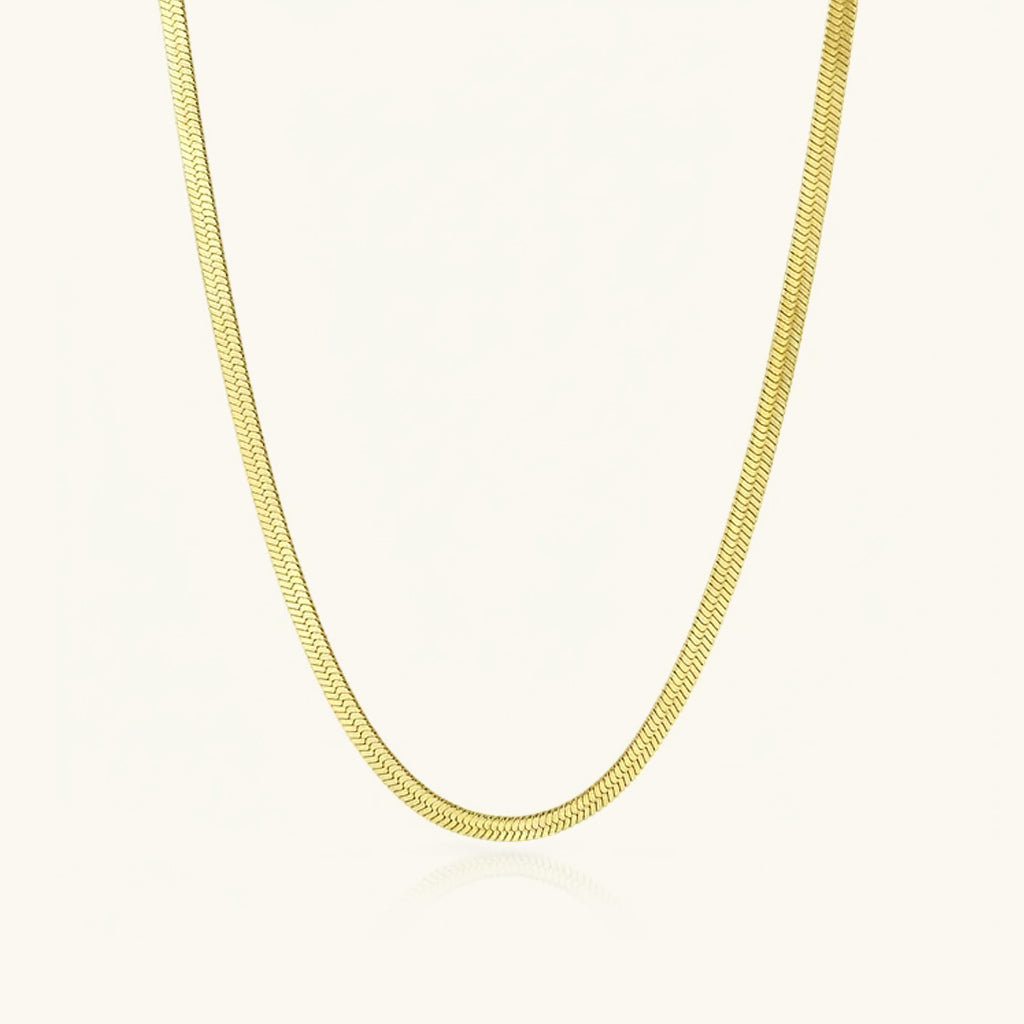 Luxe Herringbone Necklace - Gold