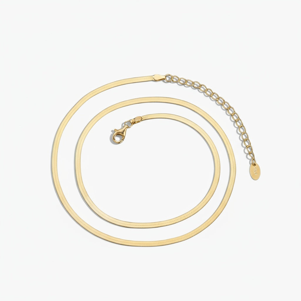 Luxe Herringbone Necklace - Gold