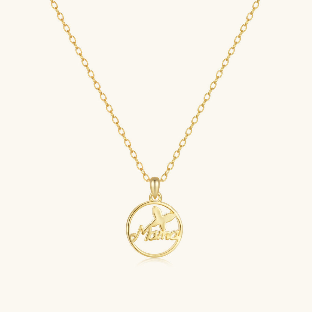 Mama Butterfly Necklace - Gold