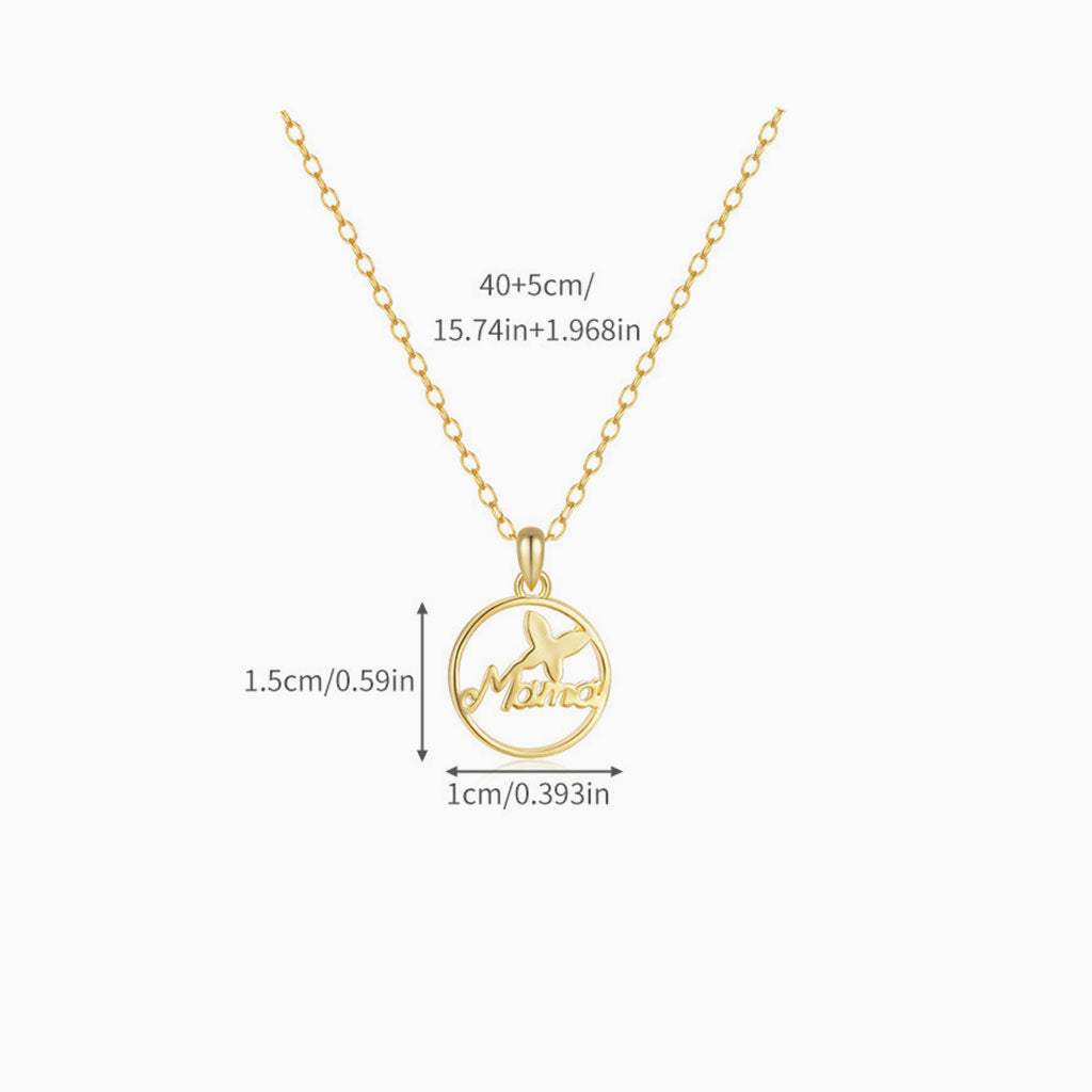 Mama Butterfly Necklace - Gold