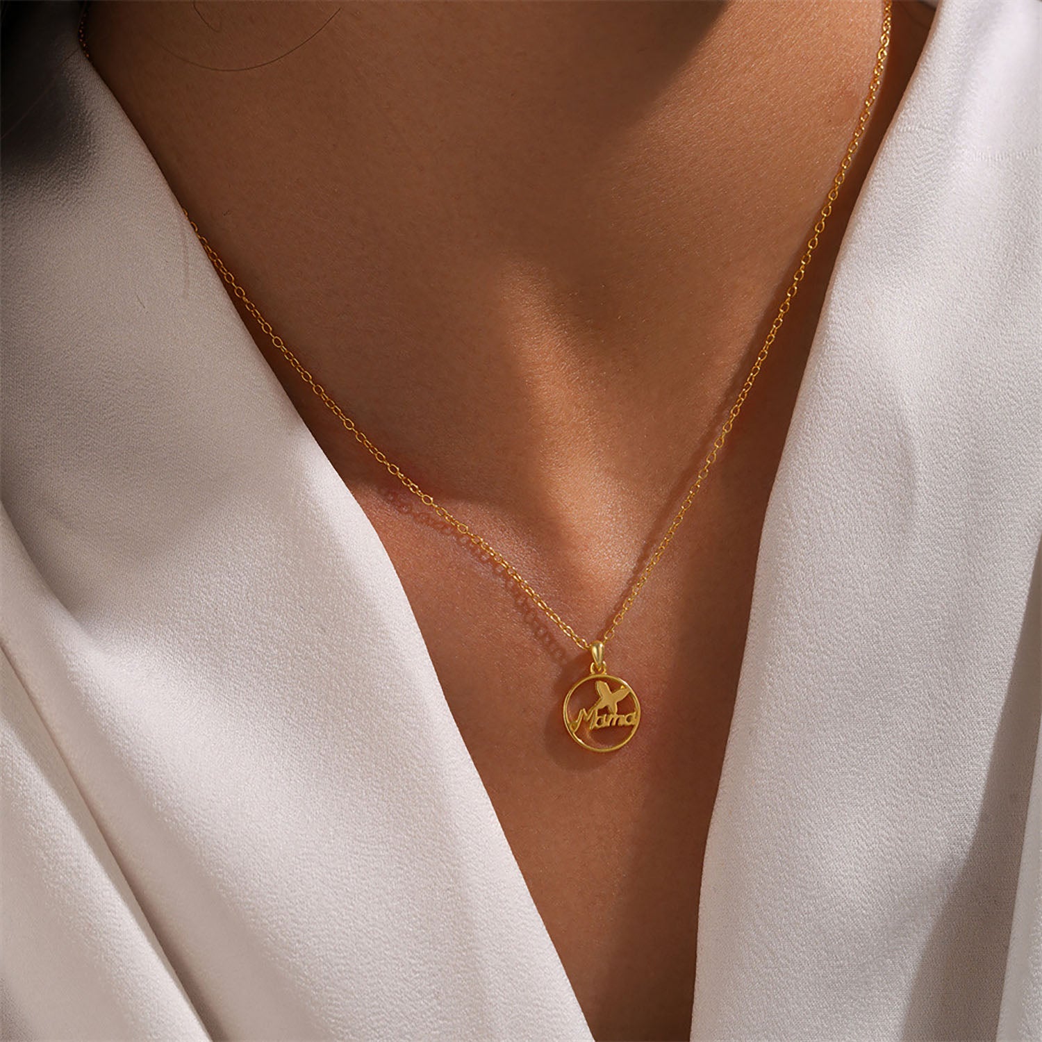 Mama Butterfly Necklace - Gold