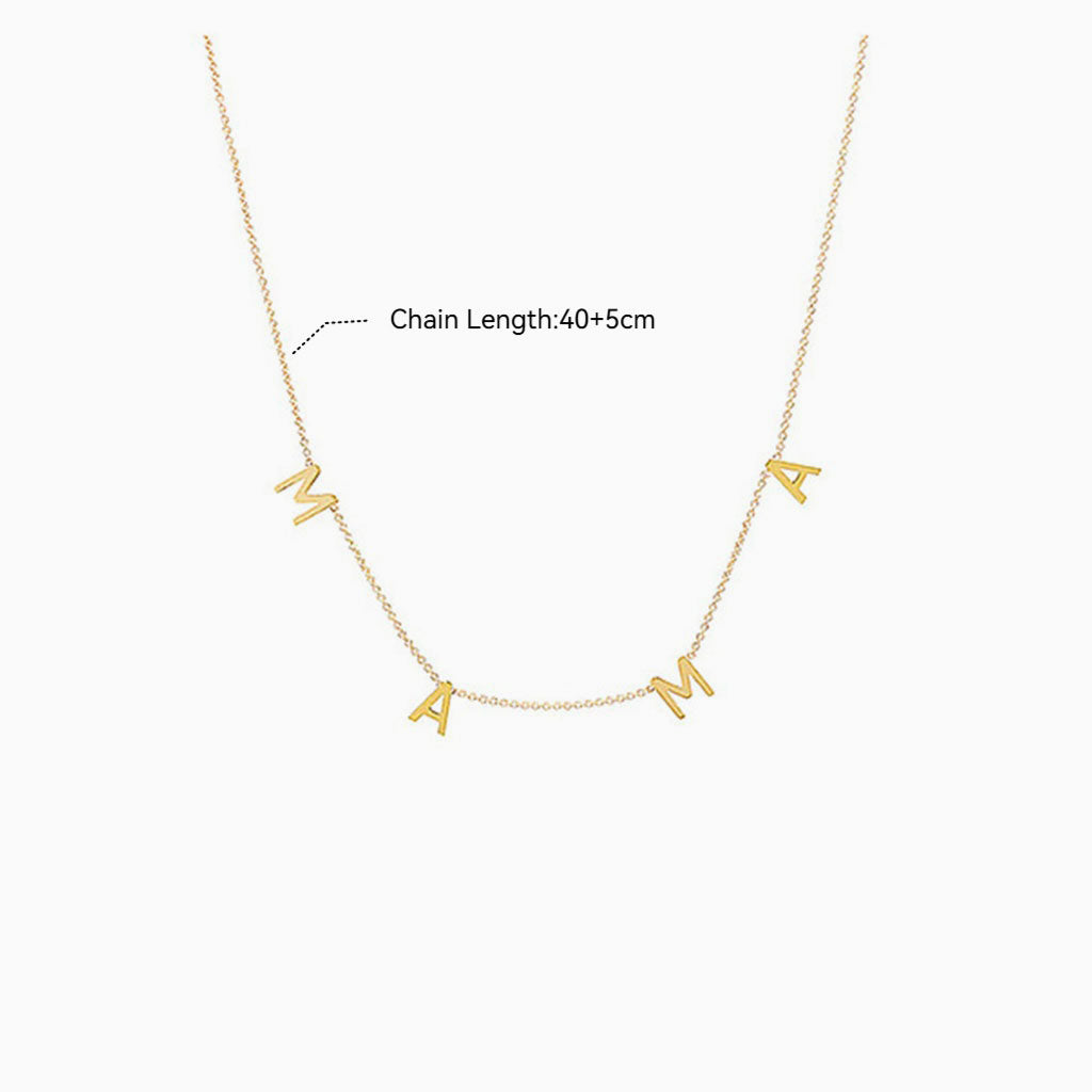 Mama Spaced Necklace - Gold