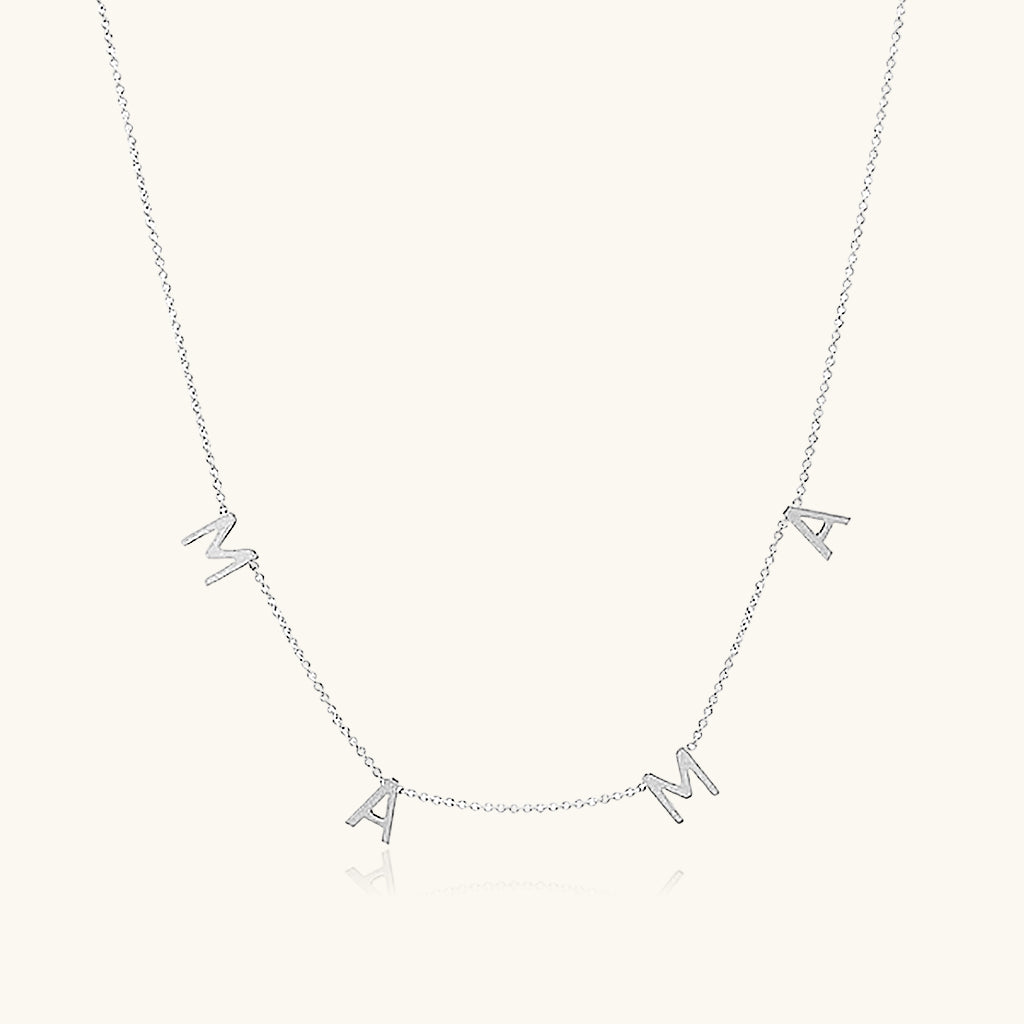Mama Spaced Necklace - Silver