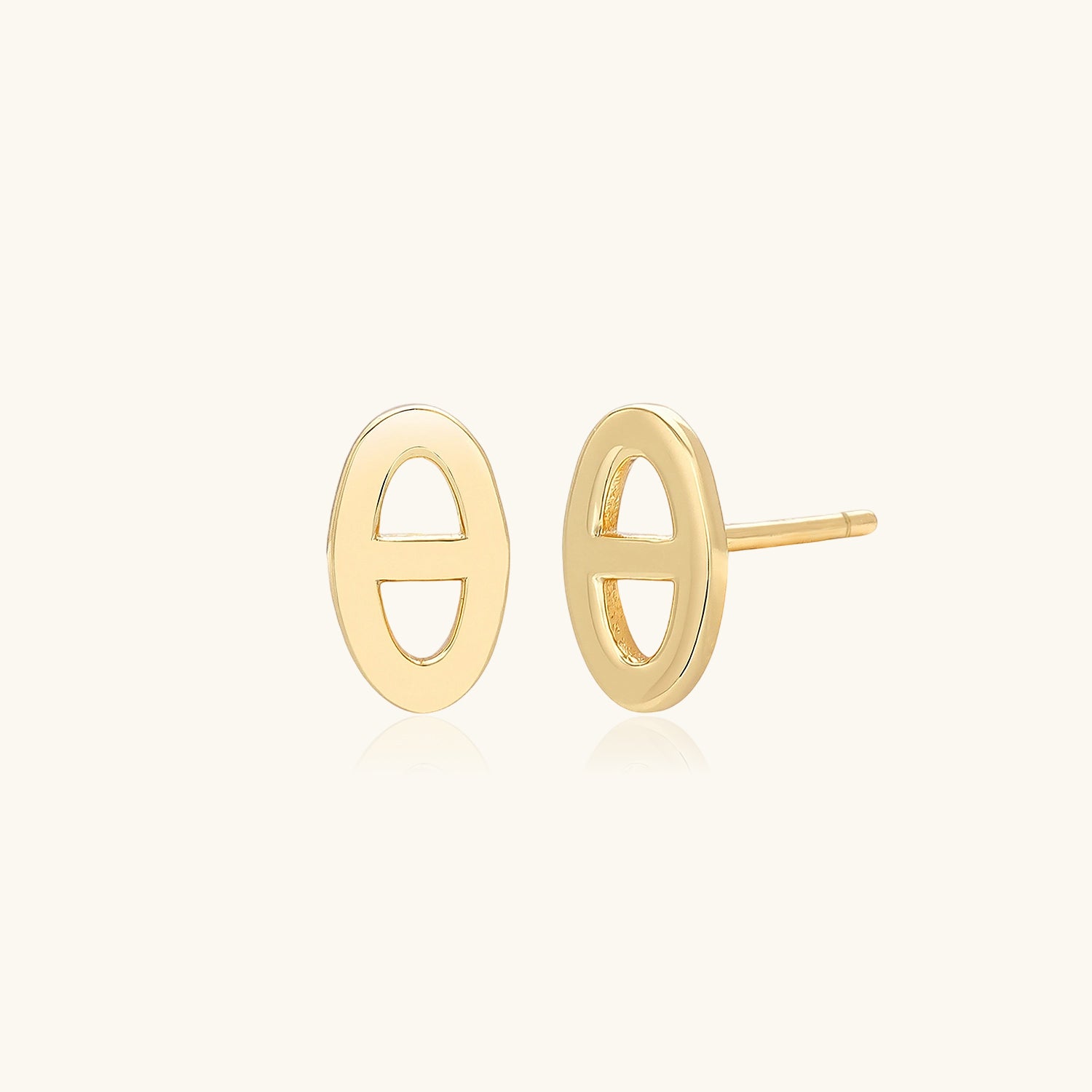 Mariner Link Stud Earrings - Gold