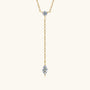 Marquise and Round Moissanite Lariat Necklace - Gold