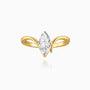 Marquise Diamond Solitaire Ring - Gold