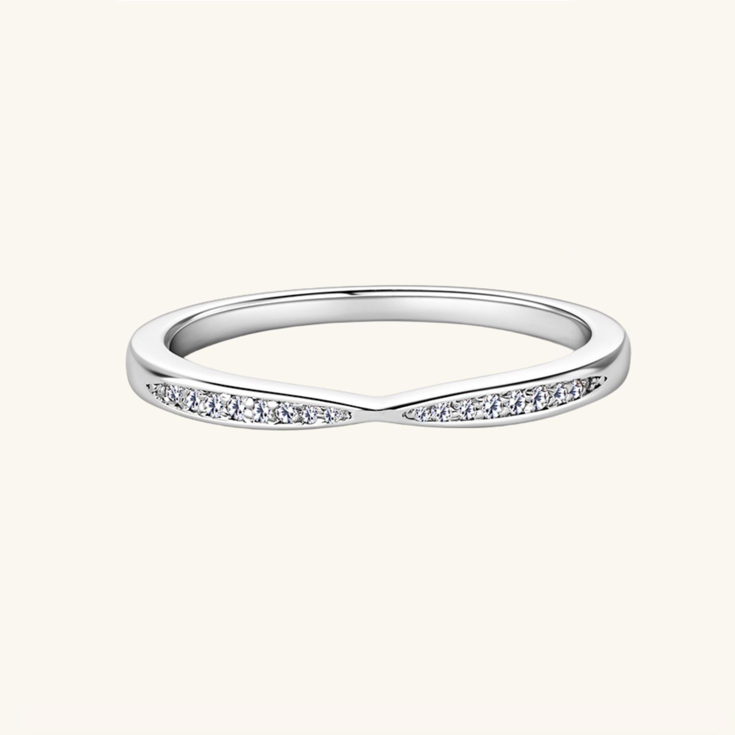 Meeting Moissanite Half Eternity Ring - Silver