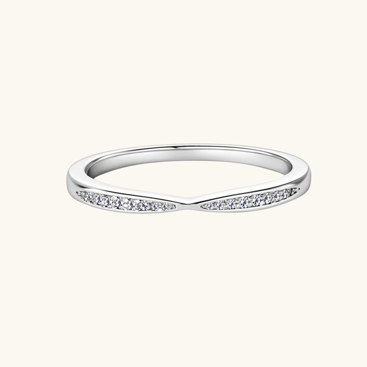 Meeting Moissanite Half Eternity Ring - Silver