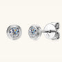 Mini Bezel Moissanite Stud Earrings - Silver