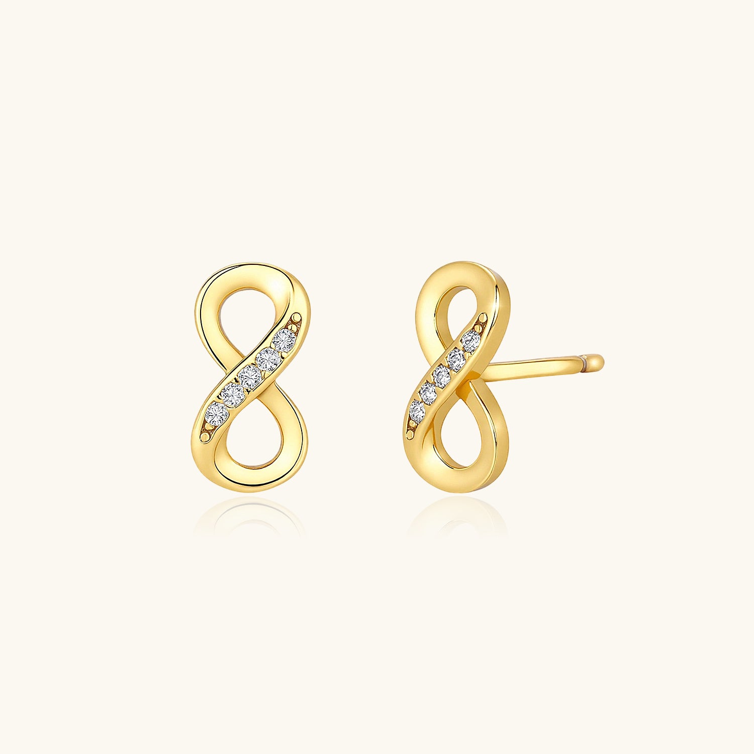Mini Diamond Infinity Earrings - Gold