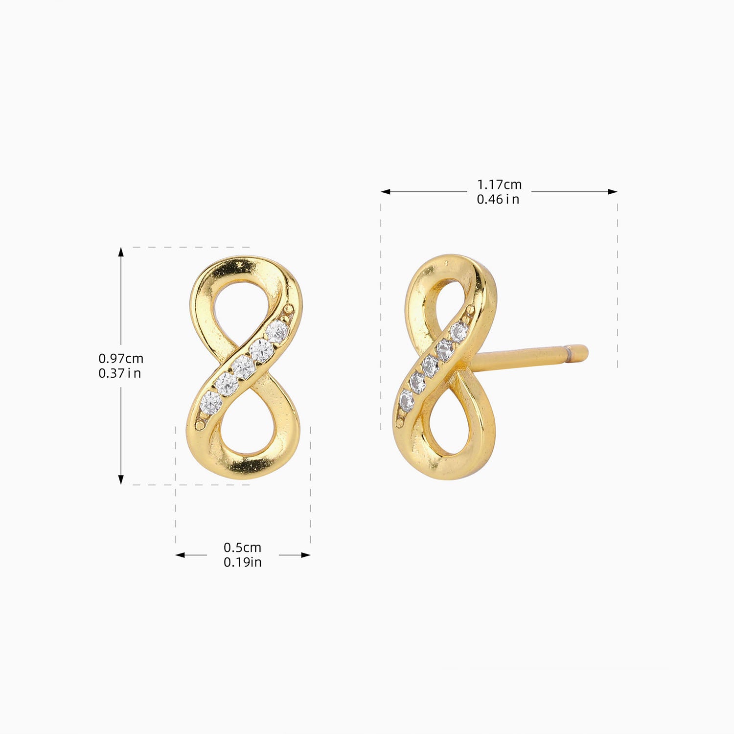 Mini Diamond Infinity Earrings - Gold