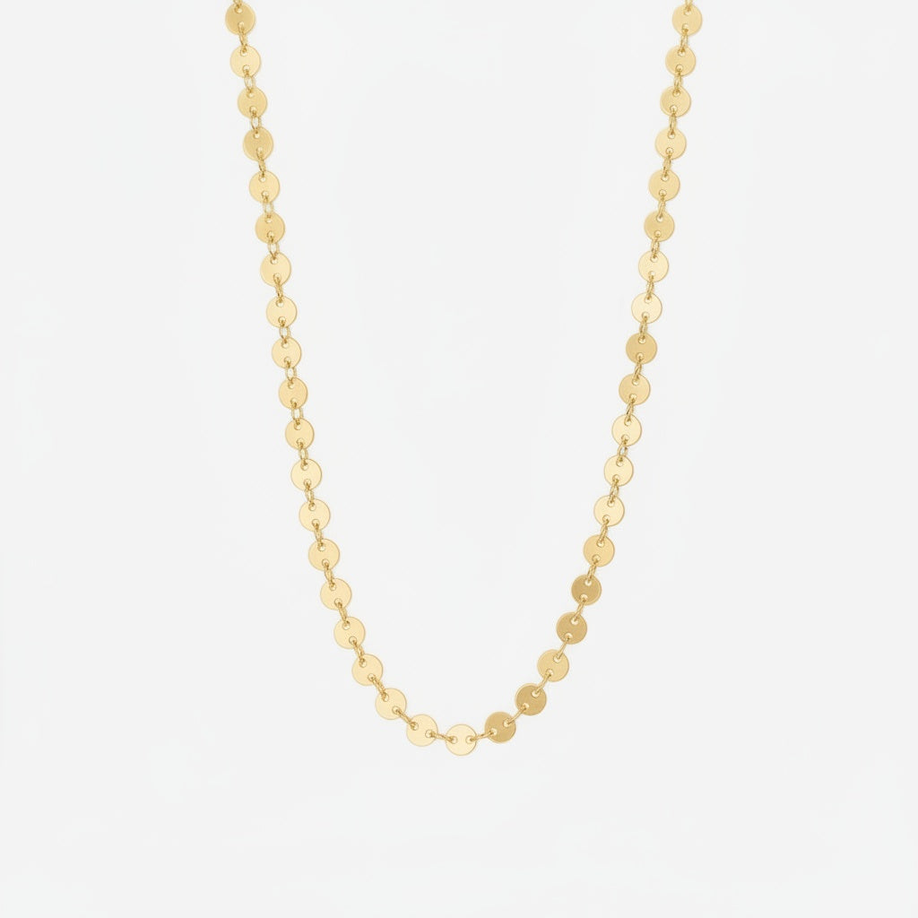 Mini Disc Chain Necklace - Gold