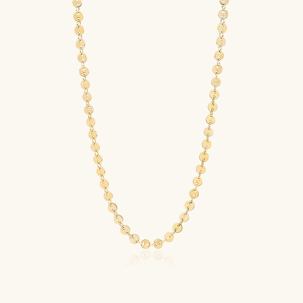 Mini Disc Chain Necklace - Gold