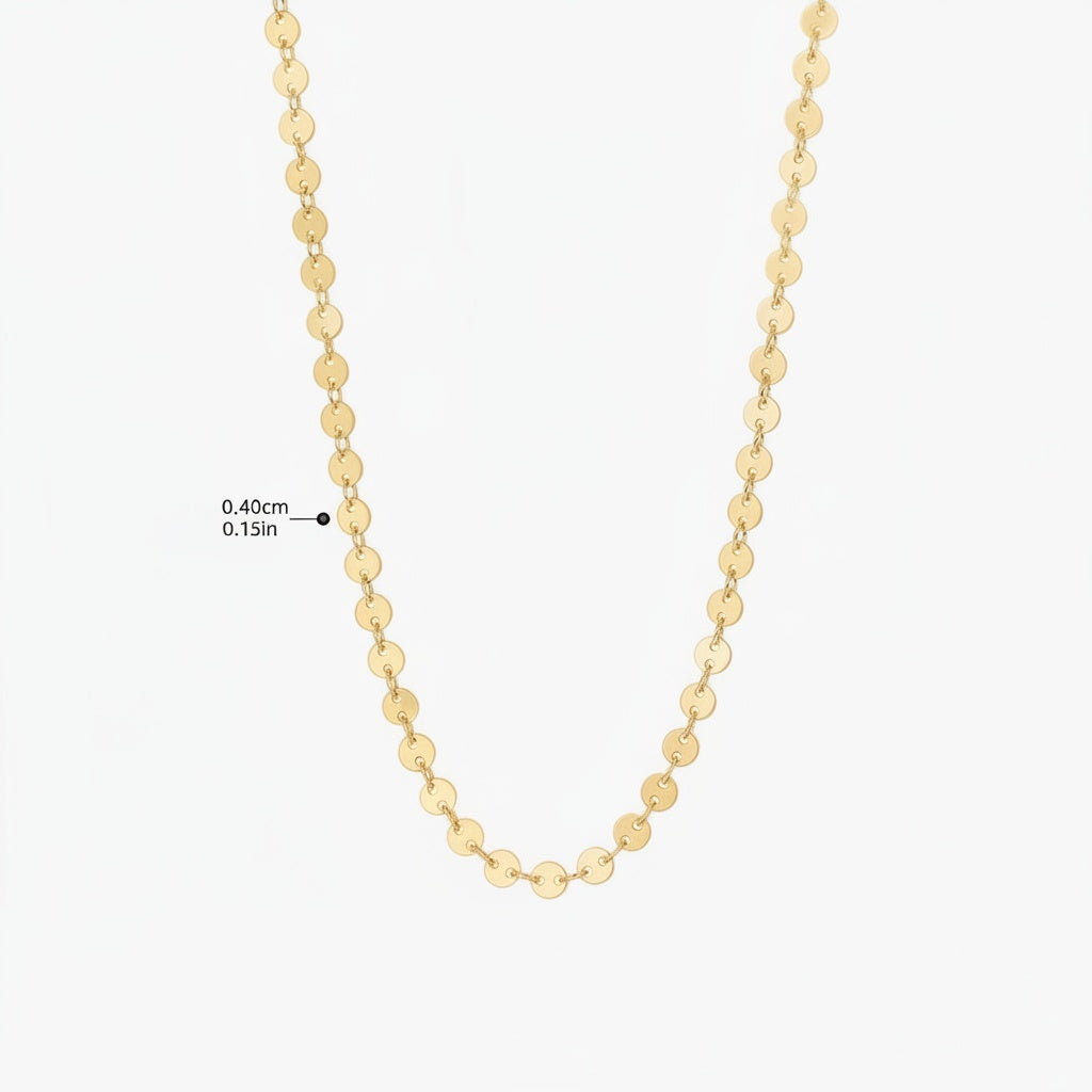 Mini Disc Chain Necklace - Gold