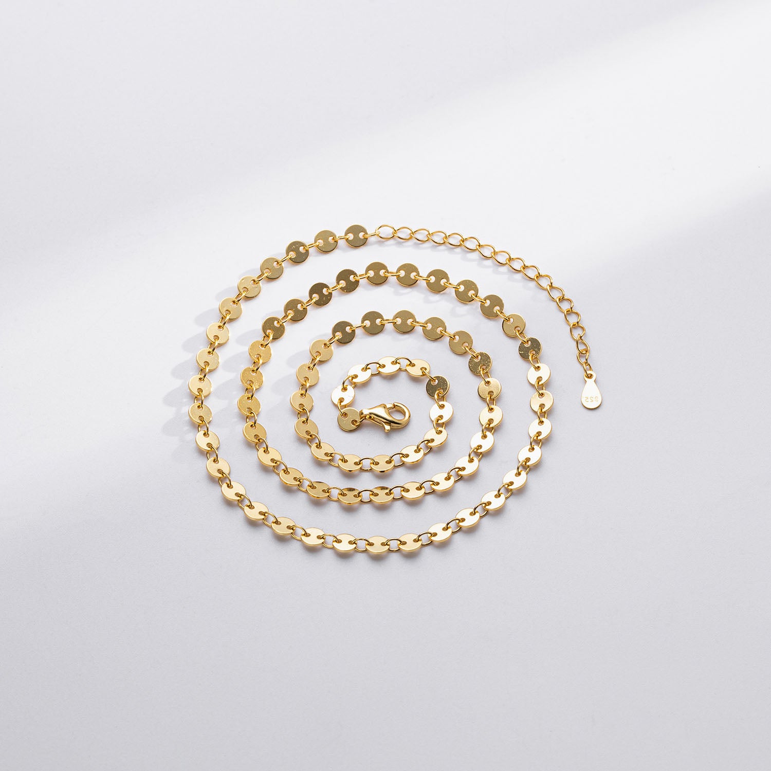 Mini Disc Chain Necklace - Gold