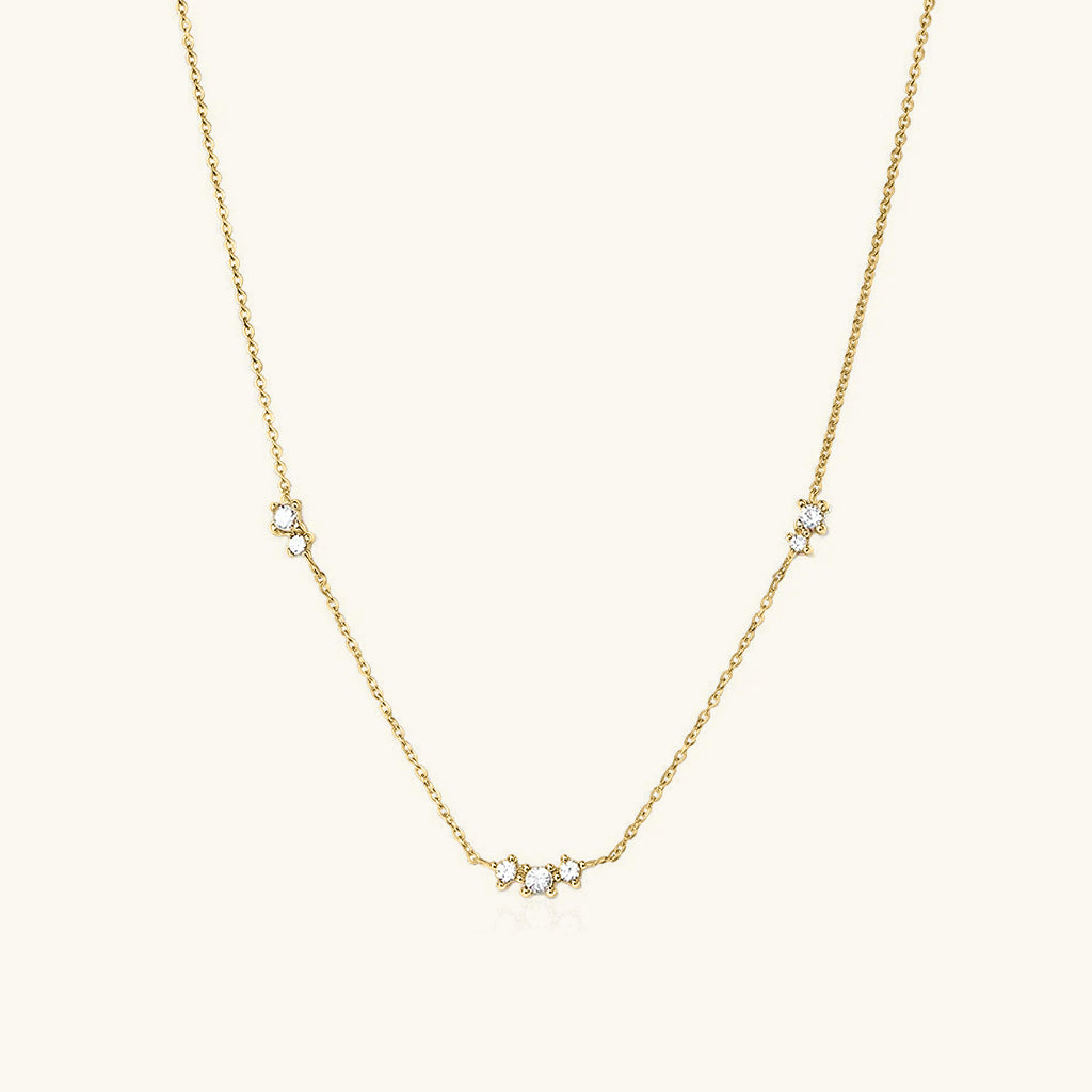 Mini Seven Stone Necklace - Gold