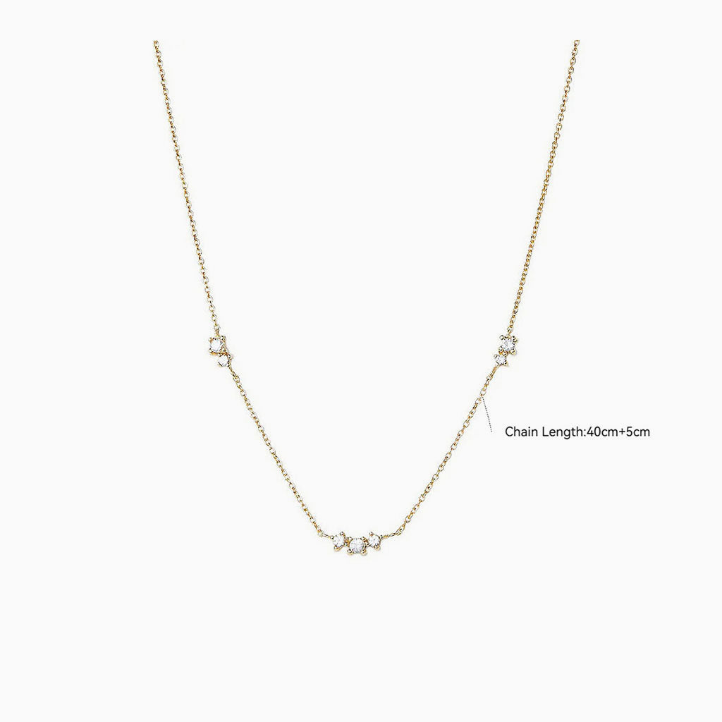 Mini Seven Stone Necklace - Gold