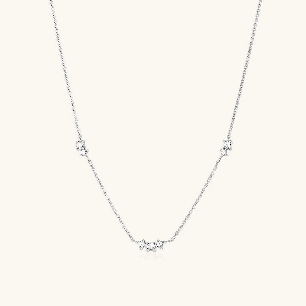 Mini Seven Stone Necklace - Silver