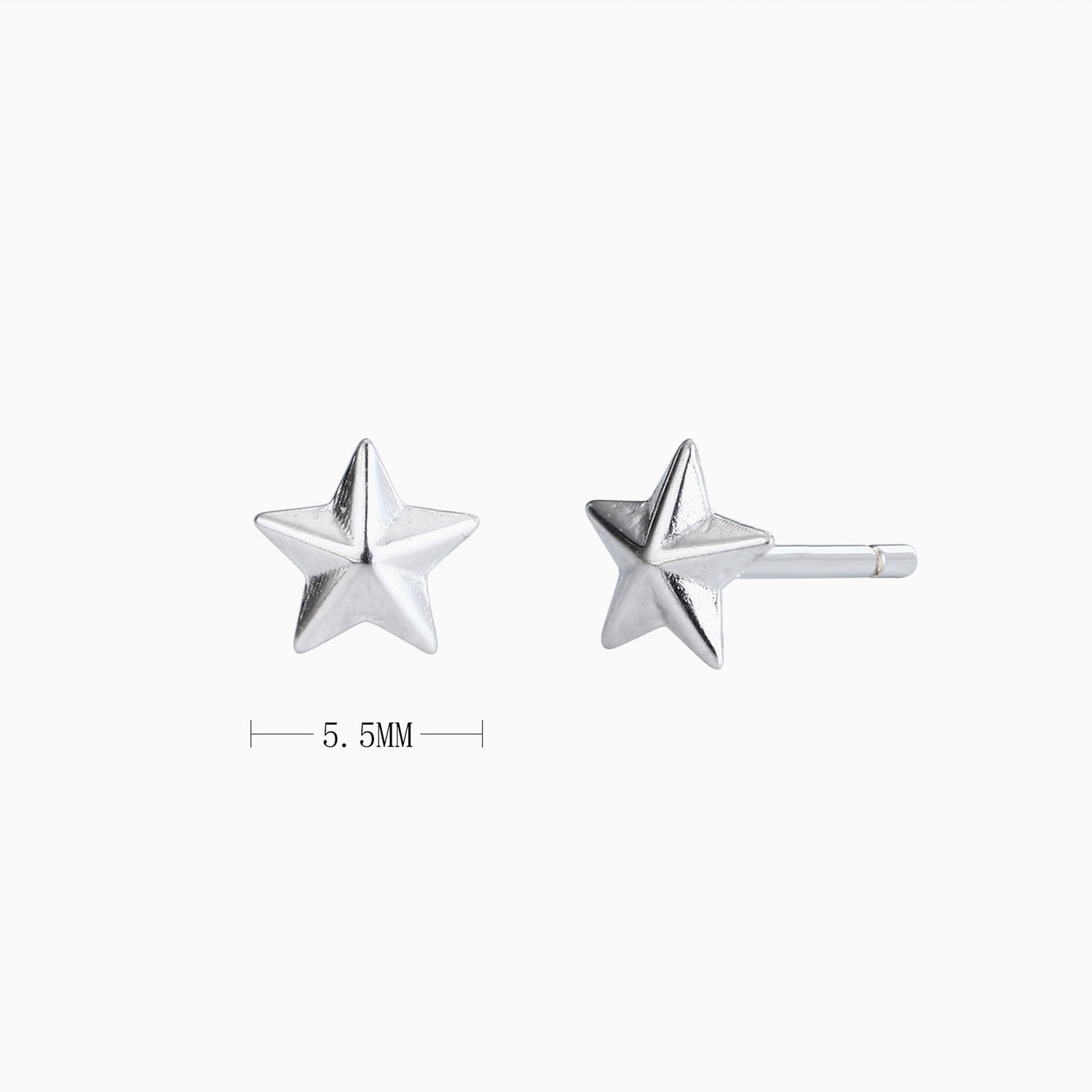 Mini Star Stud Earrings - Silver