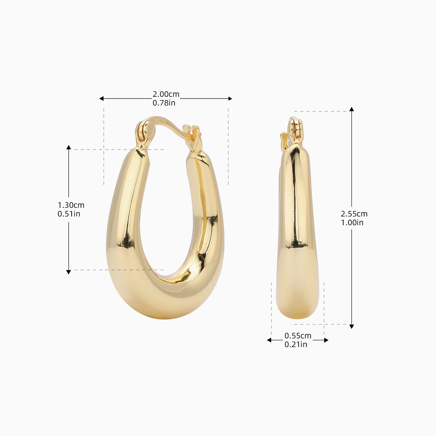Minimalist Dome Hoop Earrings - Gold