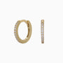 Minimalist Half Eternity Huggie Hoop Earrings - Gold
