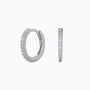 Minimalist Half Eternity Huggie Hoop Earrings - Silver