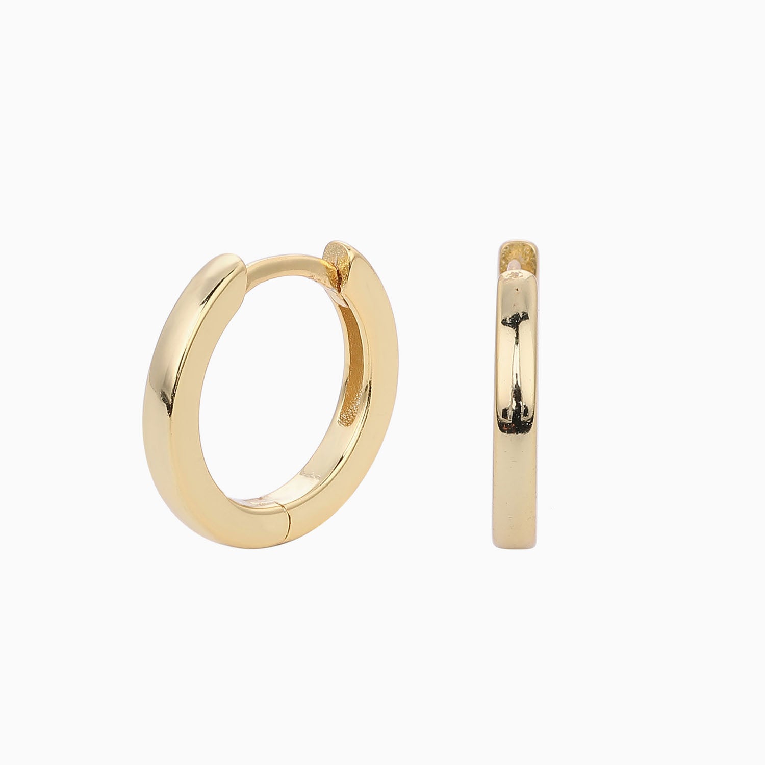 Minimalist Huggie Hoop Earrings - Gold