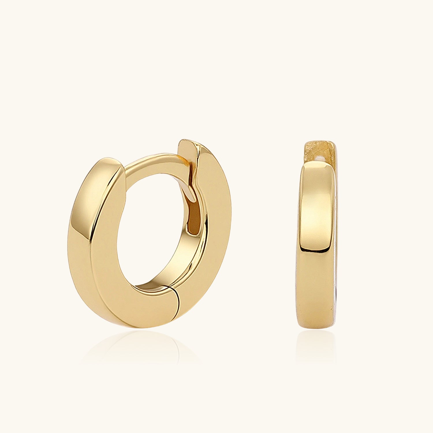 Minimalist Huggie Hoop Earrings - Gold