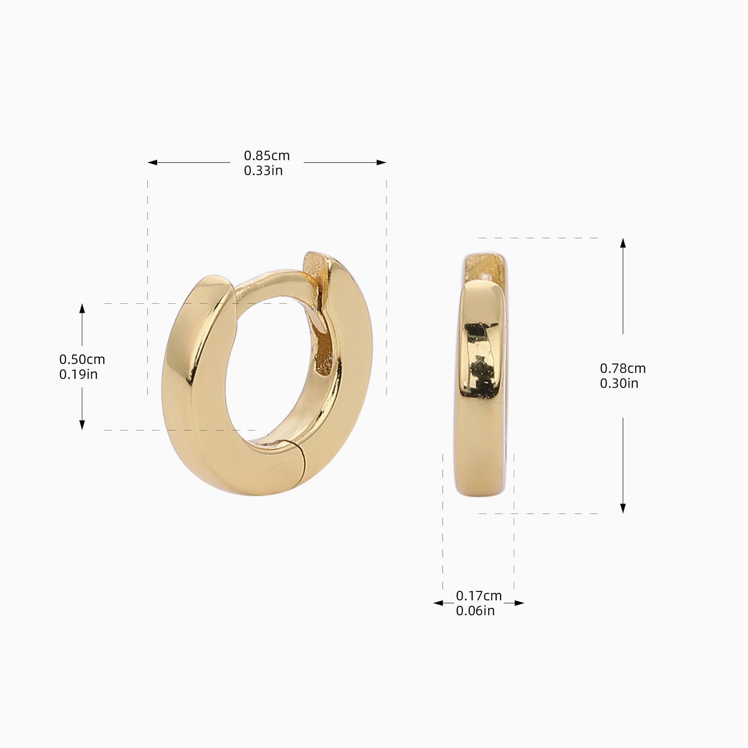 Minimalist Huggie Hoop Earrings - Gold