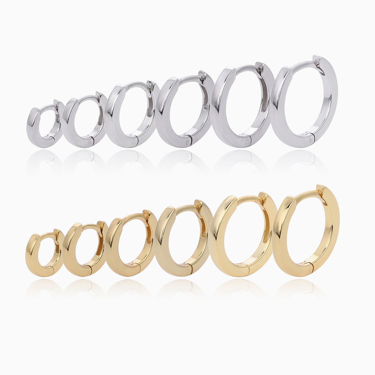 Minimalist Huggie Hoop Earrings - Gold