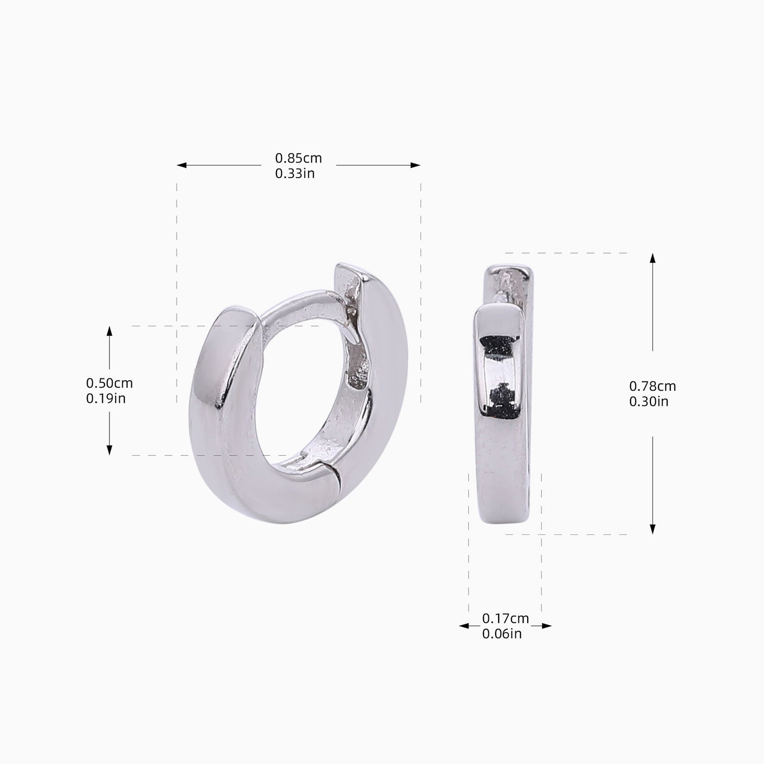 Minimalist Huggie Hoop Earrings - Silver