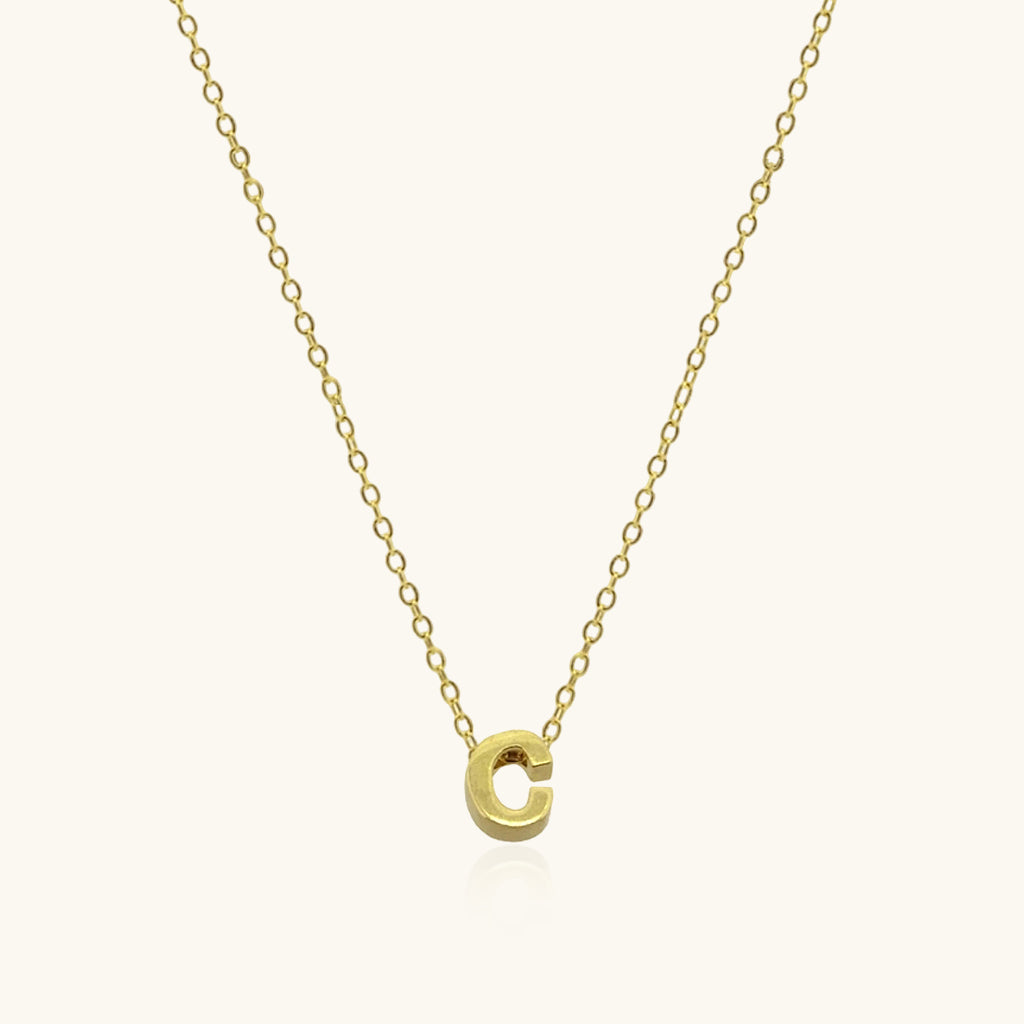 Minimalist Initial Necklace - Gold