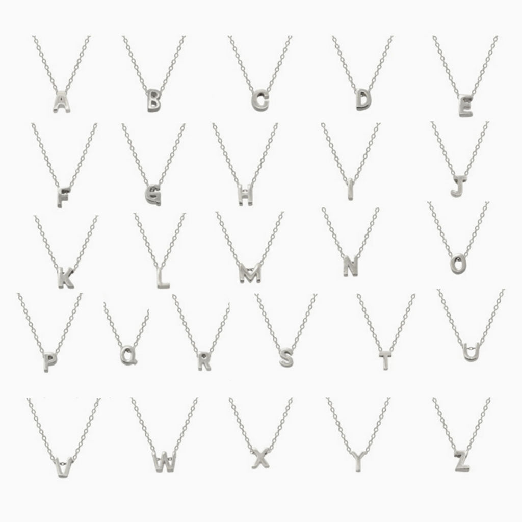 Minimalist Initial Necklace - Silver