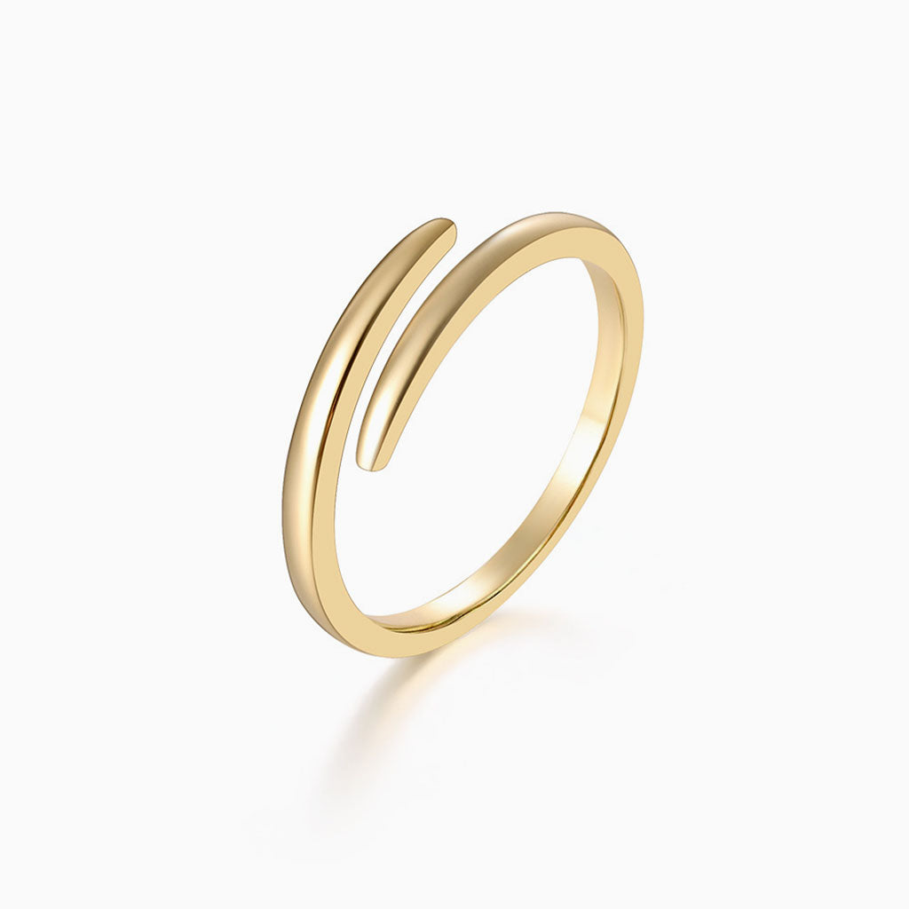 Minimalist Open Wrap Ring - Gold