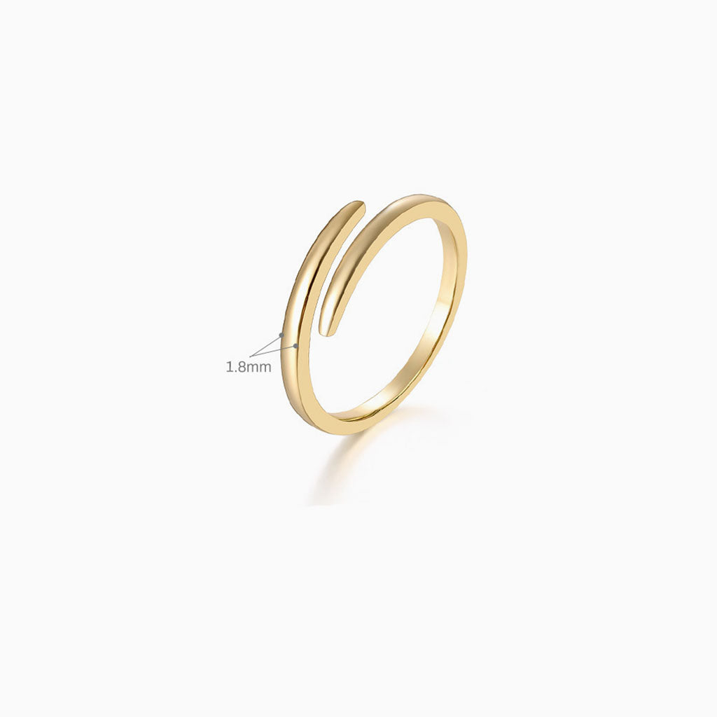 Minimalist Open Wrap Ring - Gold