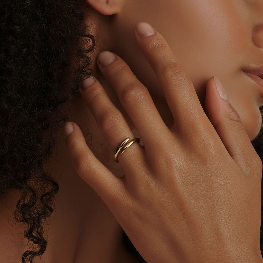 Minimalist Open Wrap Ring - Gold