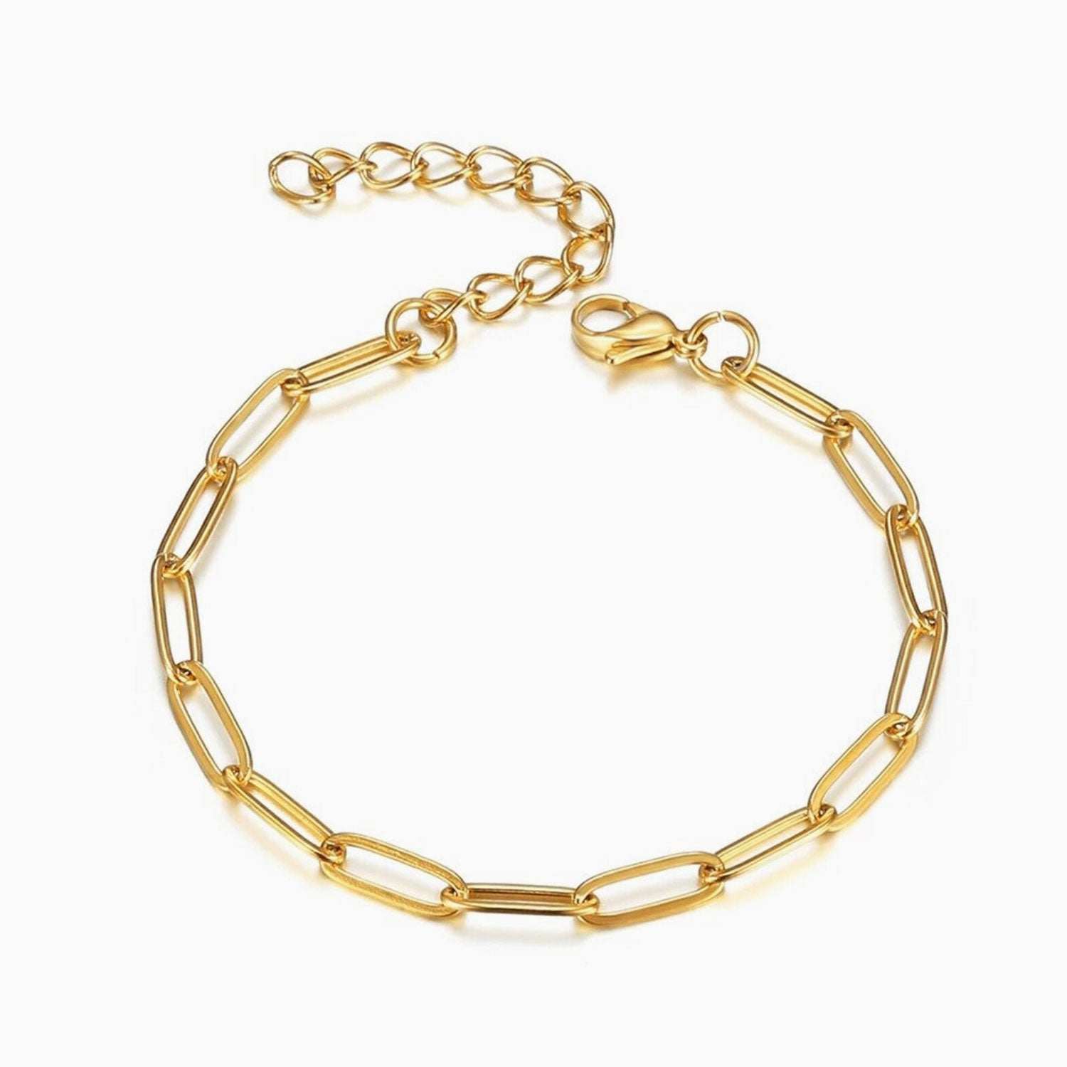 Minimalist Paperclip Chain Bracelet - Gold