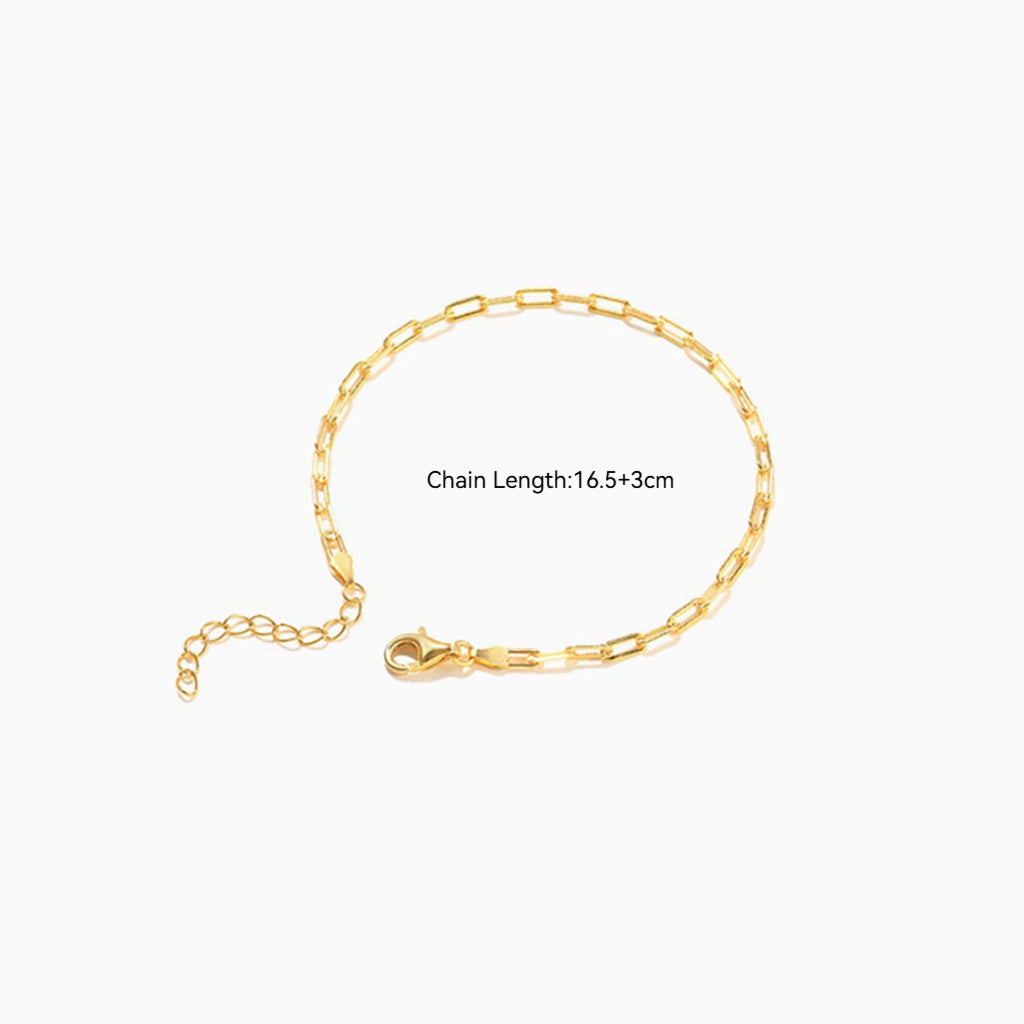 Minimalist Paperclip Chain Bracelet - Gold