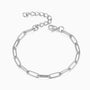 Minimalist Paperclip Chain Bracelet - Silver