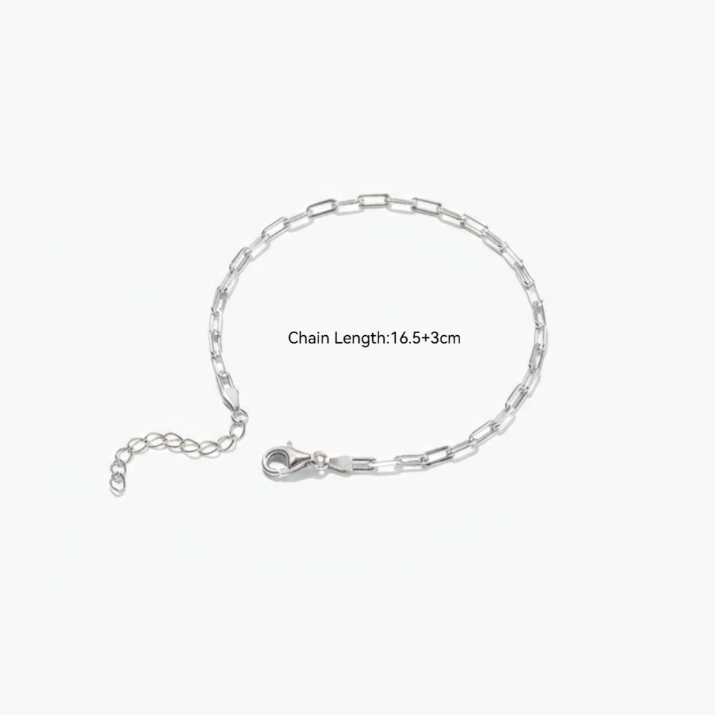 Minimalist Paperclip Chain Bracelet - Silver