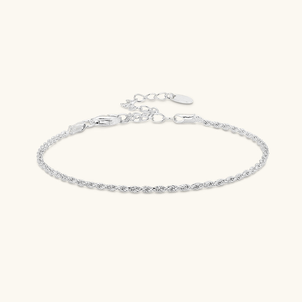 Minimalist Rope Bracelet - Silver