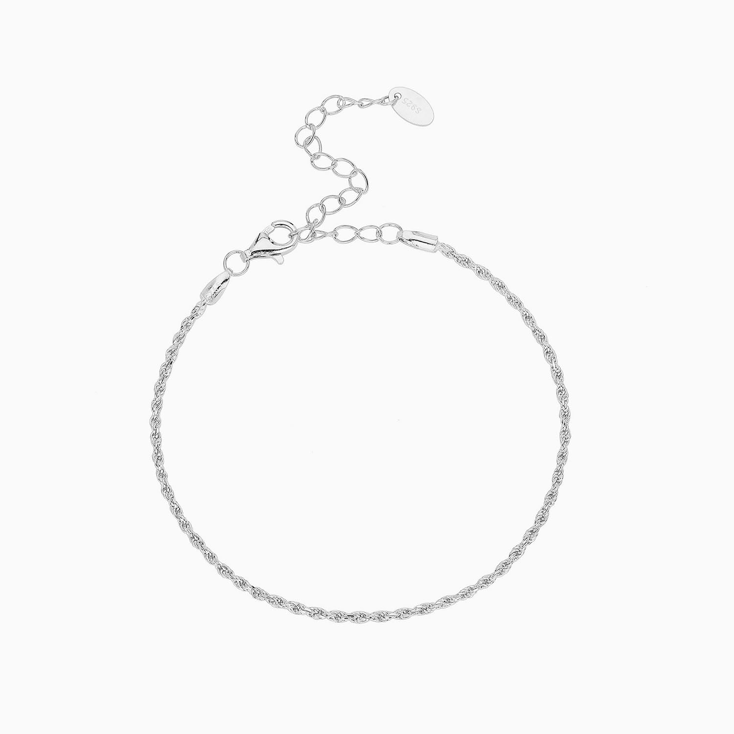 Minimalist Rope Bracelet - Silver