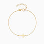 Minimalist Sideways Cross Bracelet - Gold