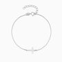 Minimalist Sideways Cross Bracelet - Silver