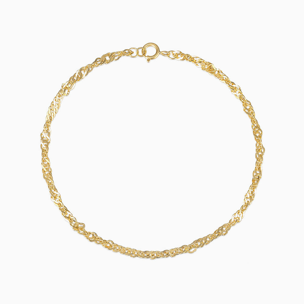 Minimalist Singapore Chain Bracelet - Gold